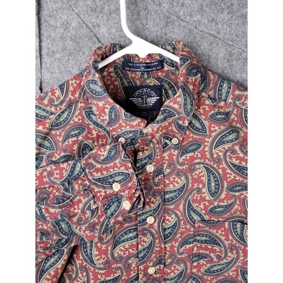 Vintage‎ Dockers Shirt Men's Large Button Up AOP Paisley Heavy Flannel - Picture 1 of 6